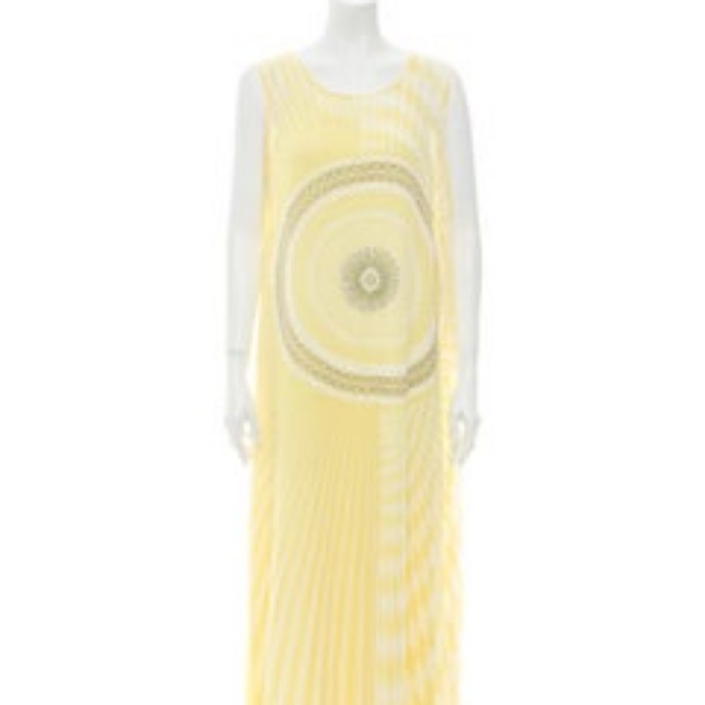 Roberto Cavalli Yellow Print Embellished Maxi, NWT 3 in One Dress